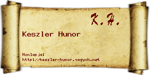 Keszler Hunor névjegykártya